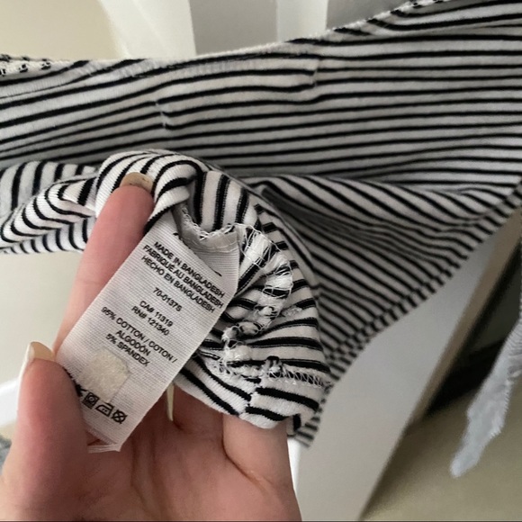 GARAGE Black White Striped Fitted Longsleeve Crop - Picture 6 of 6